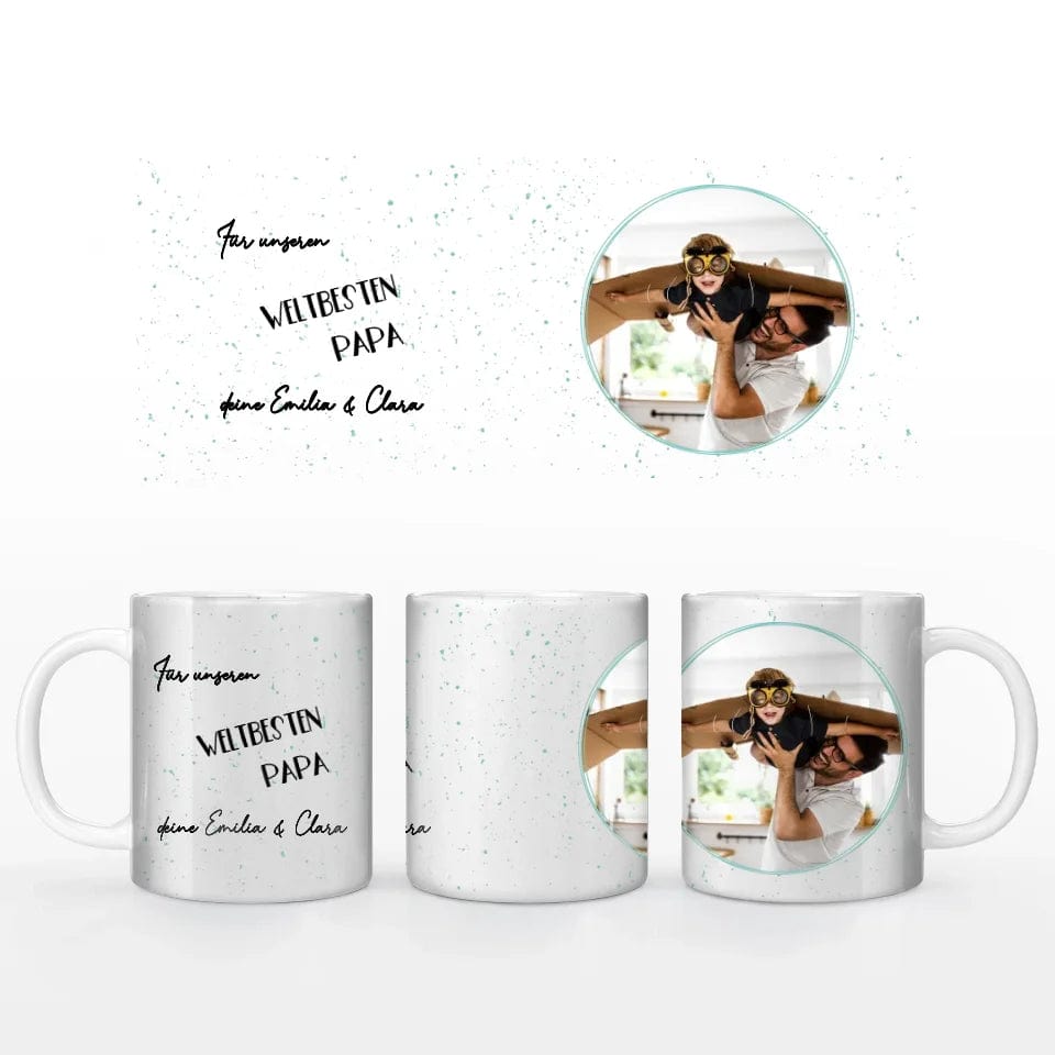 Fototasse Vatertag "weltbester Papa" - Customizer Keramik-Tasse / Weiß / 330 ml von TeeInBlue