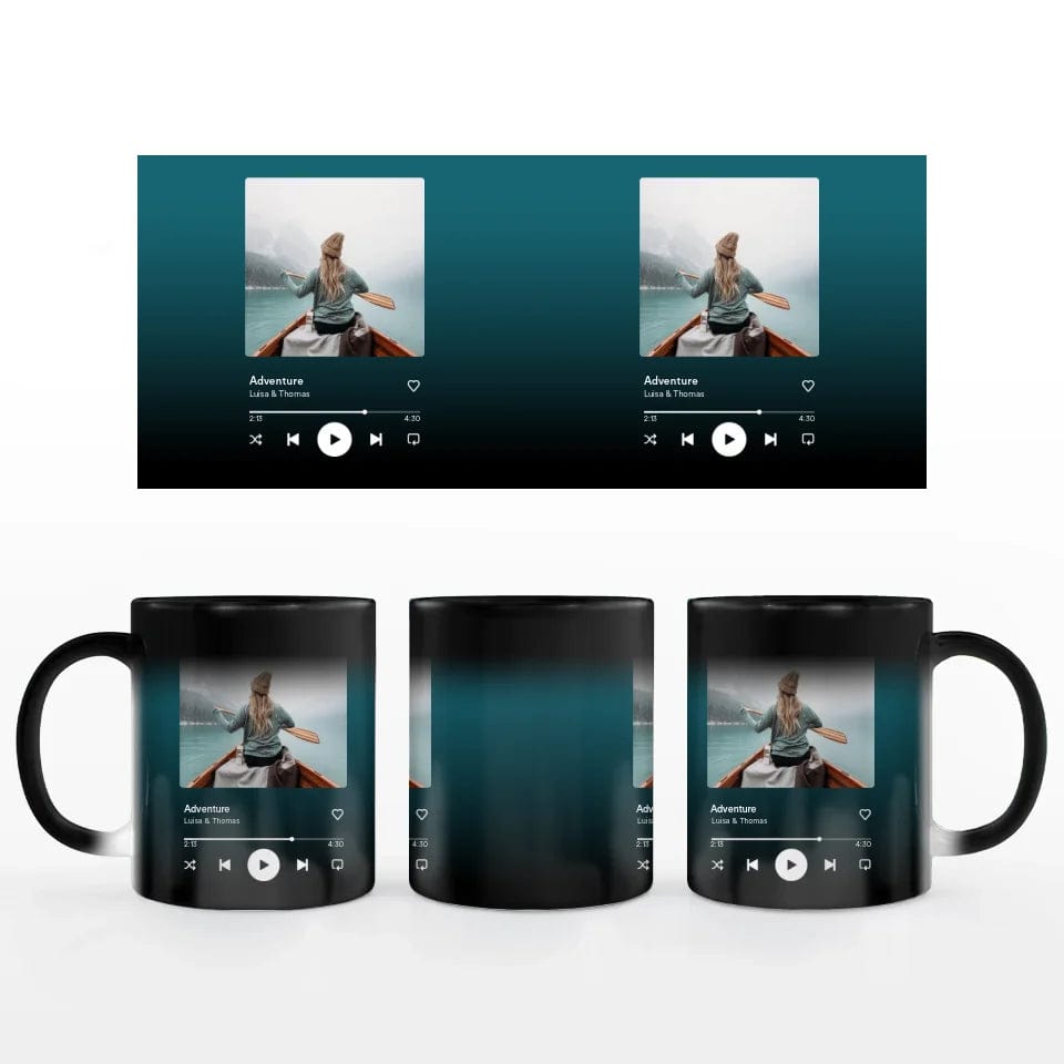 Fototasse "Spotify" - Customizer Keramik-Zaubertasse / Schwarz / 330 ml von TeeInBlue