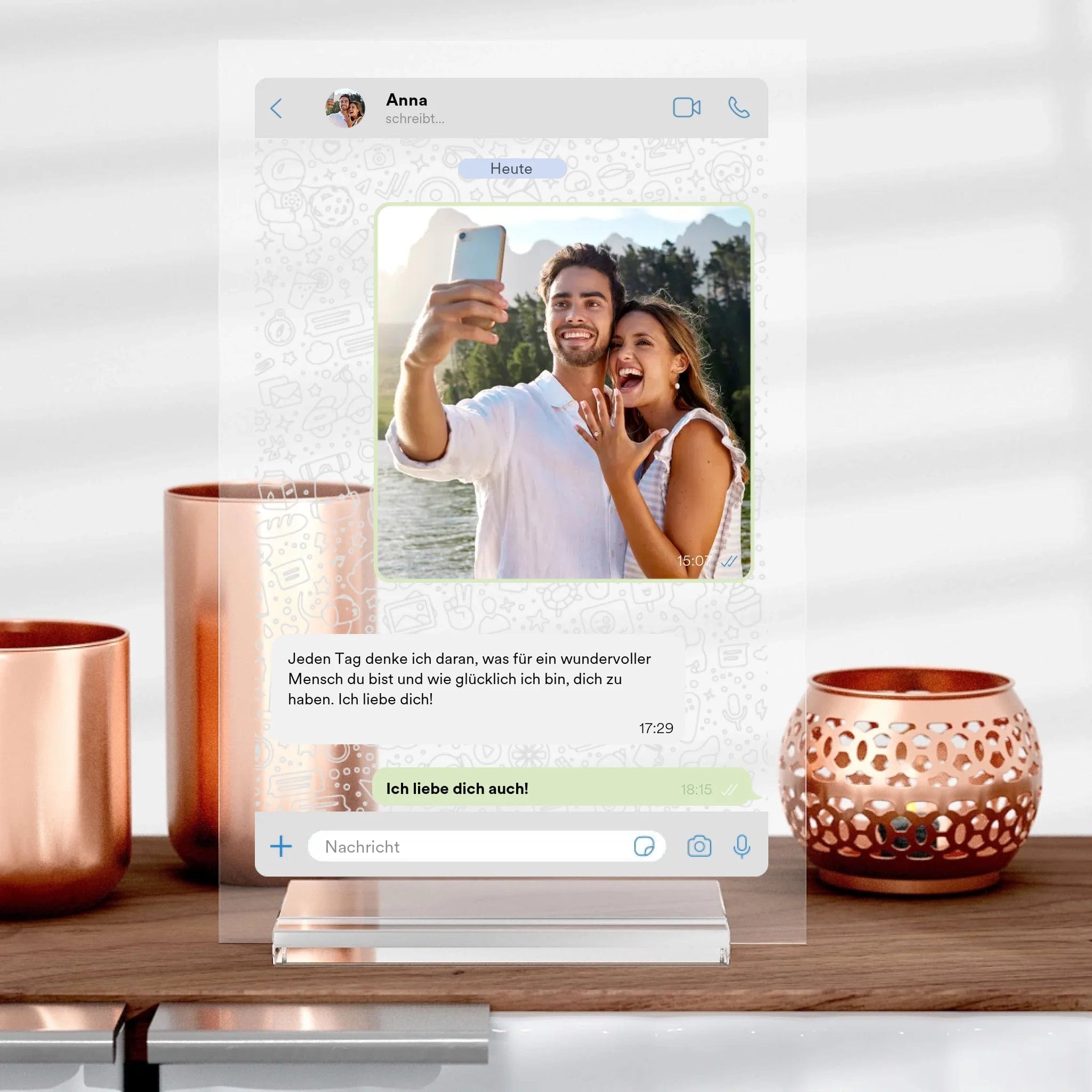 Personalisierte Messenger-Nachricht aus Glas - Customizer von TeeInBlue